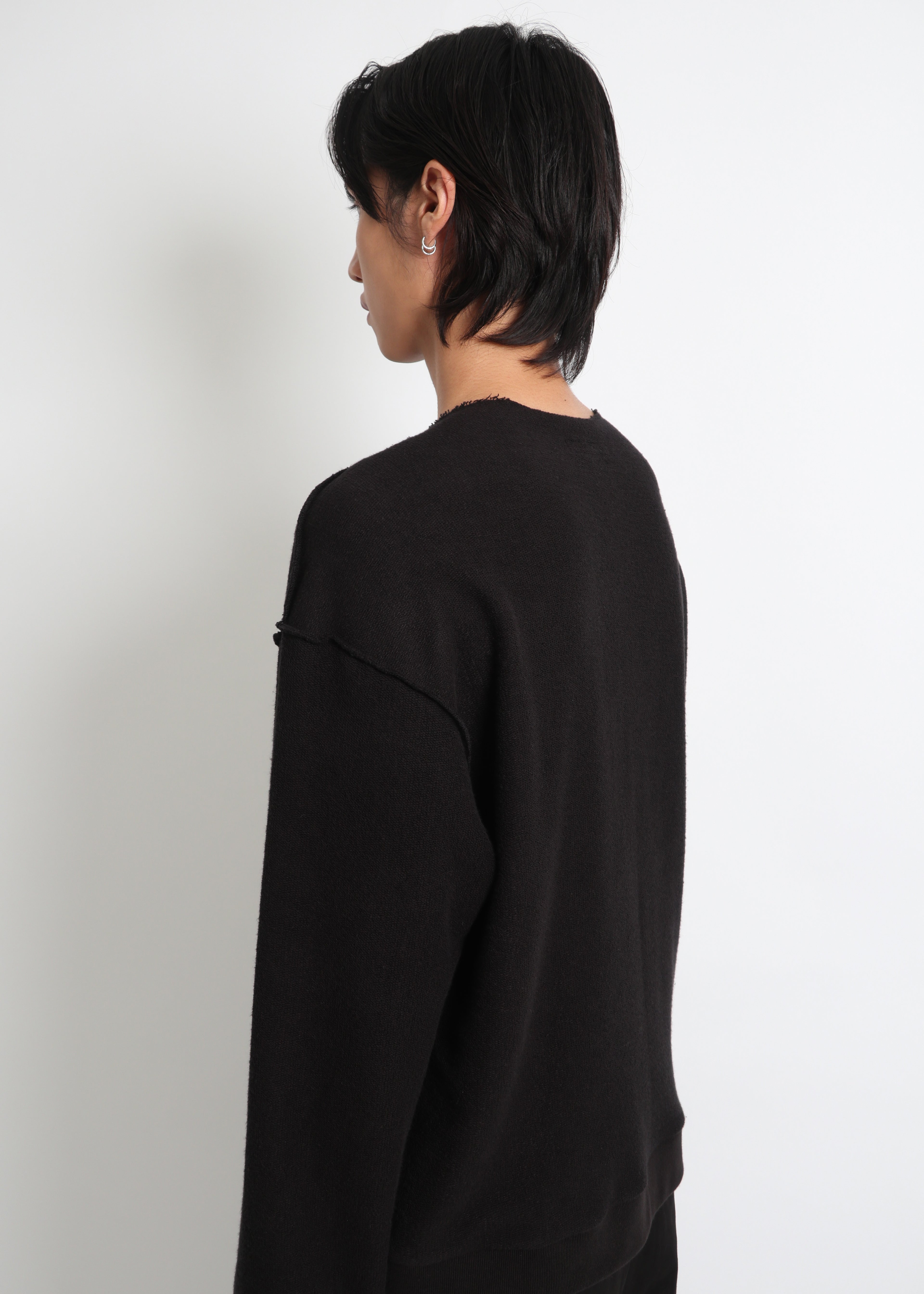 Raw Henley-Neck Sweatshirt