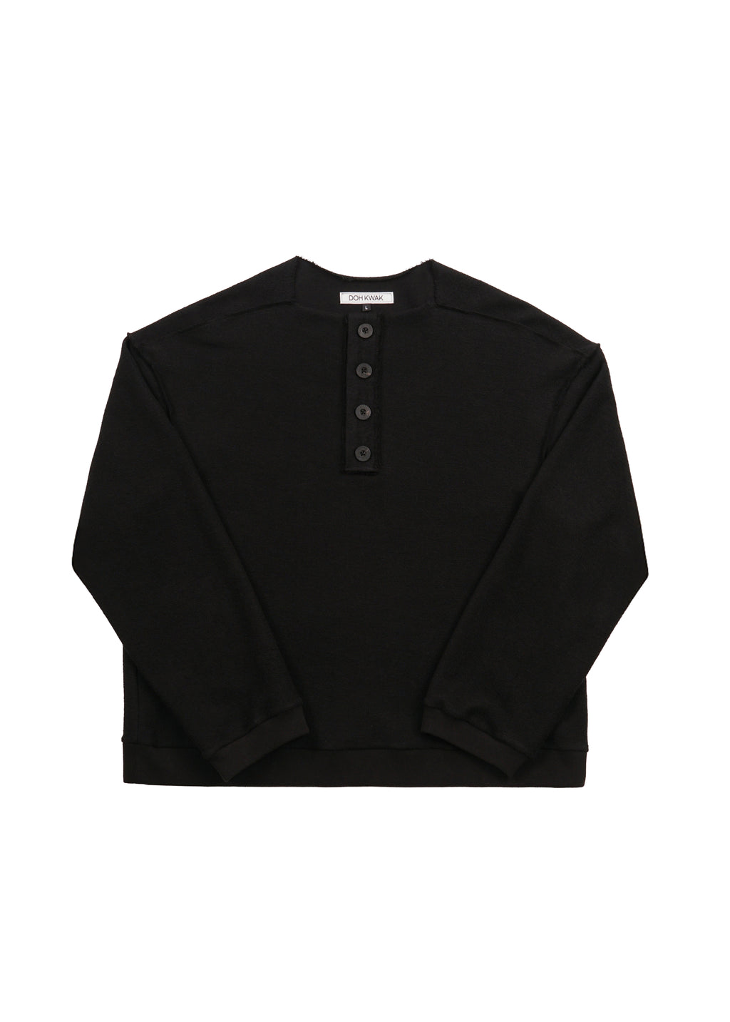 Raw Henley-Neck Sweatshirt