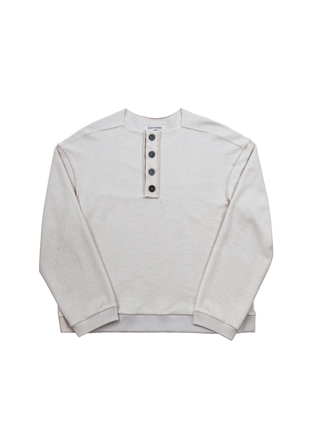 Raw Henley-Neck Sweatshirt