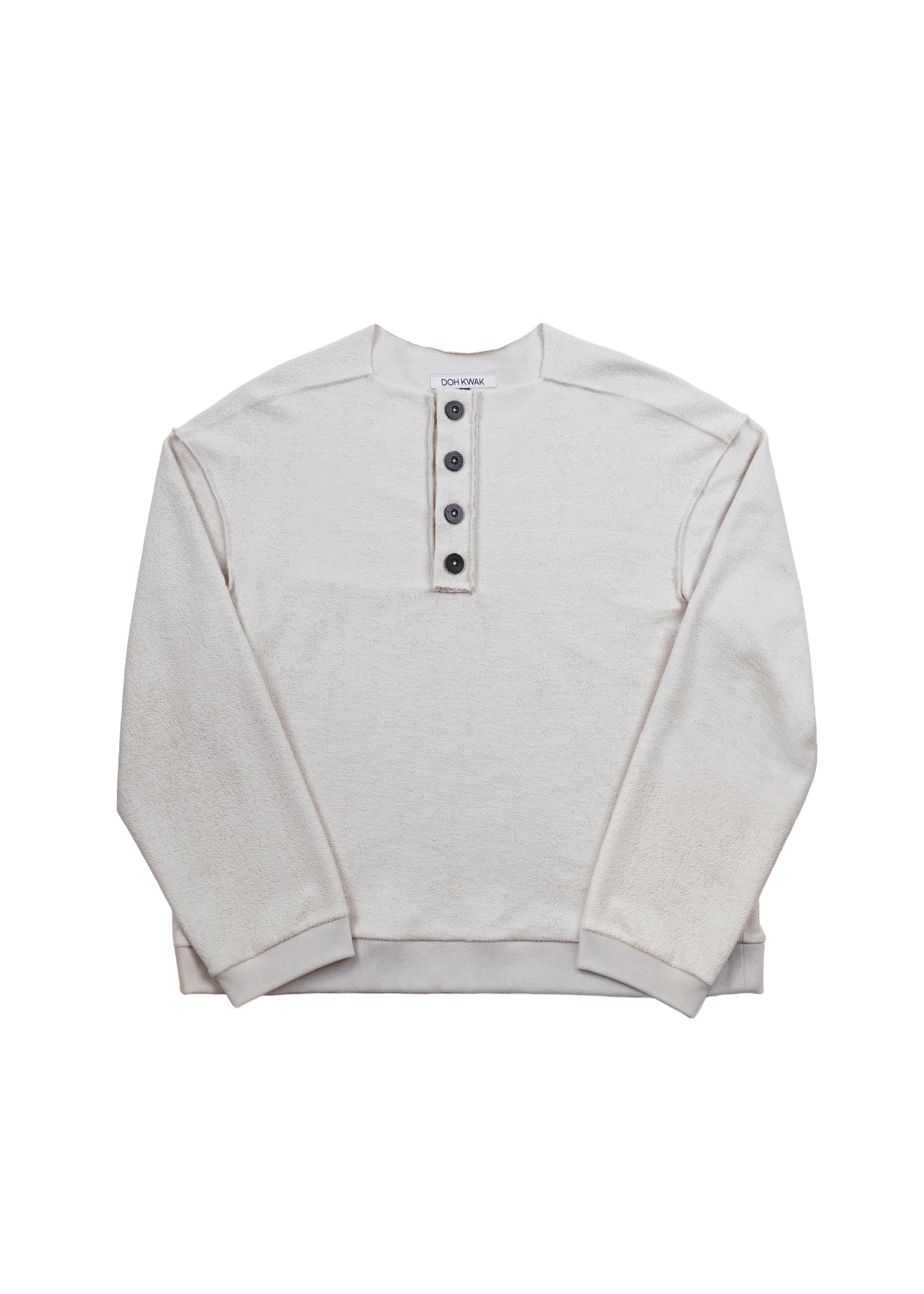 Raw Henley-Neck Sweatshirt